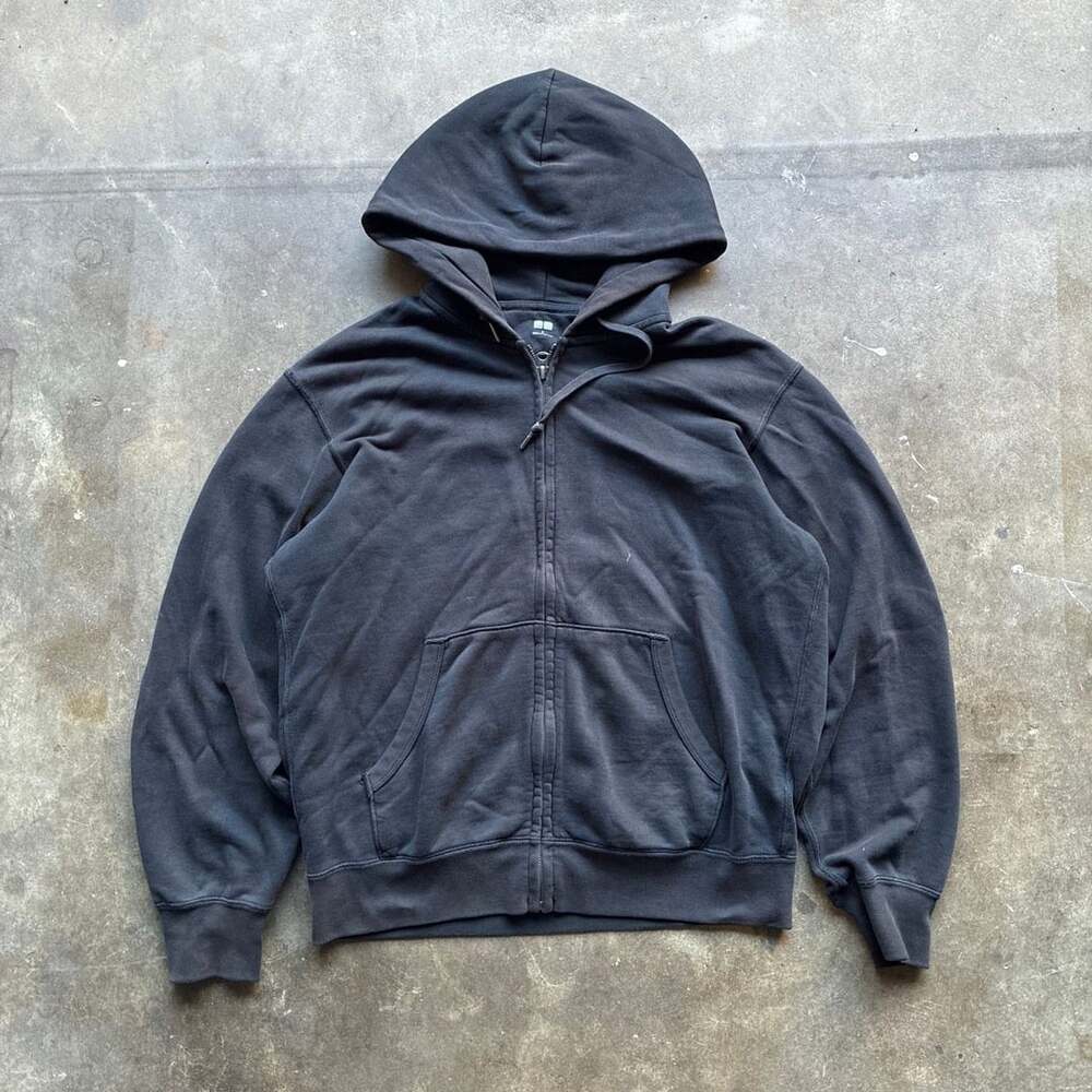 Uniqlo Full Zip Hoodie Size S Faded Black blank